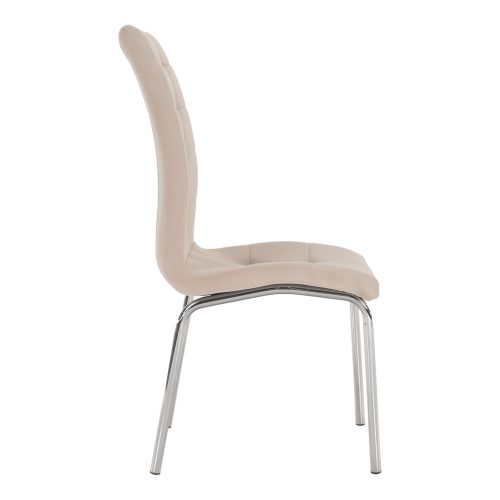 Étkezőszék, bézs Dulux Velvet szövet/króm, GERDA NEW