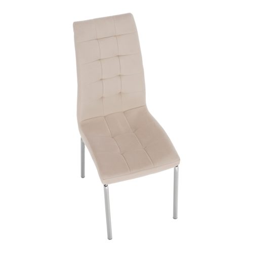 Étkezőszék, bézs Dulux Velvet szövet/króm, GERDA NEW