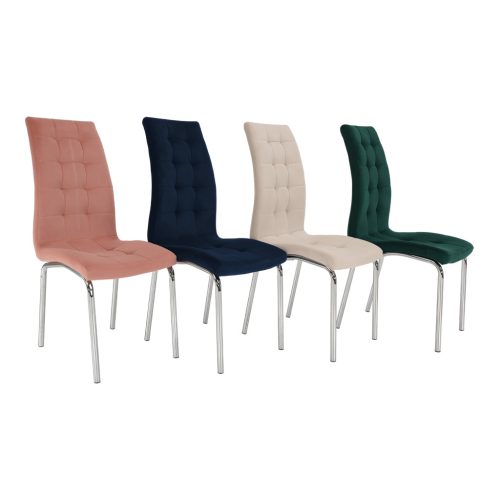 Étkezőszék, bézs Dulux Velvet szövet/króm, GERDA NEW