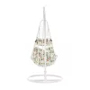 Függő fotel, fehér / mintás virágok, KALEA 2 NEW