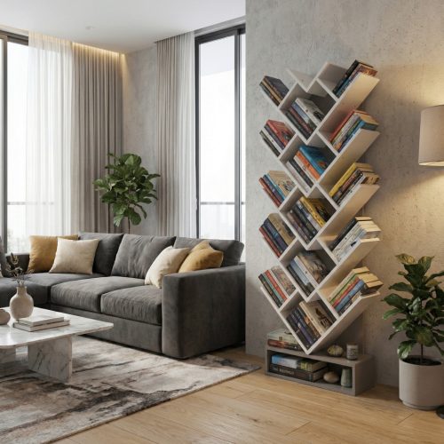 Polcrendszer, szürke/fehér, VEVEY