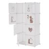 Gyerek moduláris szekrény, fehér/barna minta, KIRBY