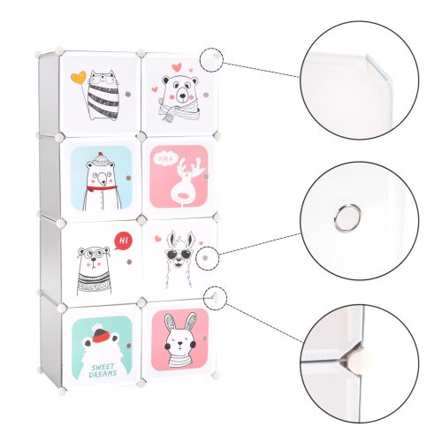 Gyerek moduláris szekrény, szürke/gyerek minta, ATREY