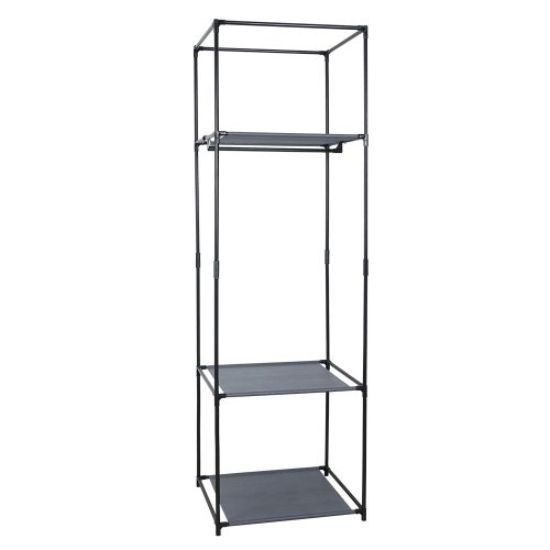 Polcállvány, fém/szövet, fekete, ALBUS