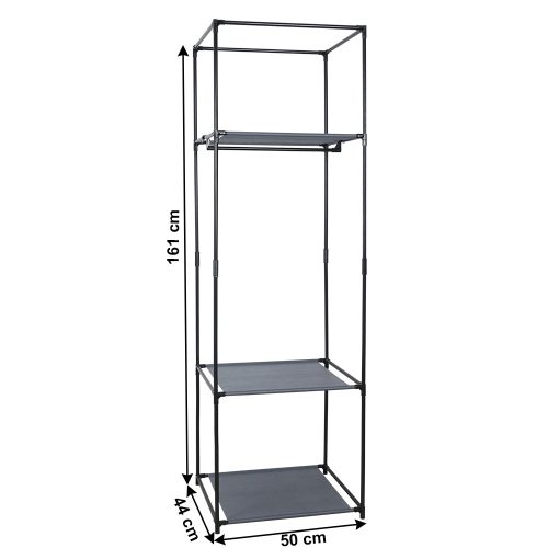 Polcállvány, fém/szövet, fekete, ALBUS