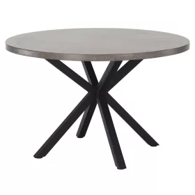 Étkezőasztal, beton/fekete, átmérő 120 cm, MEDOR