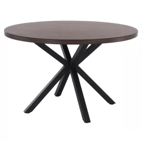   Étkezőasztal, sötét tölgy/fekete, átmérő 120 cm, MEDOR