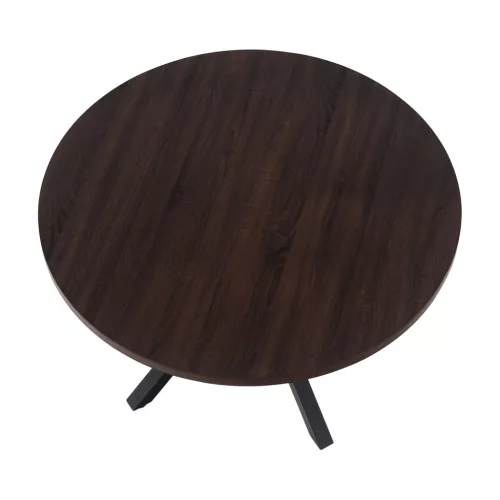 Étkezőasztal, sötét tölgy/fekete, átmérő 120 cm, MEDOR
