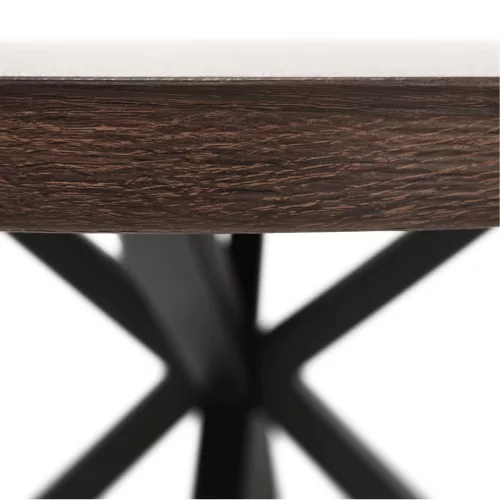 Étkezőasztal, sötét tölgy/fekete, átmérő 120 cm, MEDOR