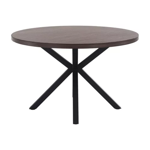Étkezőasztal, sötét tölgy/fekete, átmérő 120 cm, MEDOR