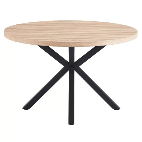 Étkezőasztal, sonoma tölgy/fekete, átmérő 120 cm, MEDOR