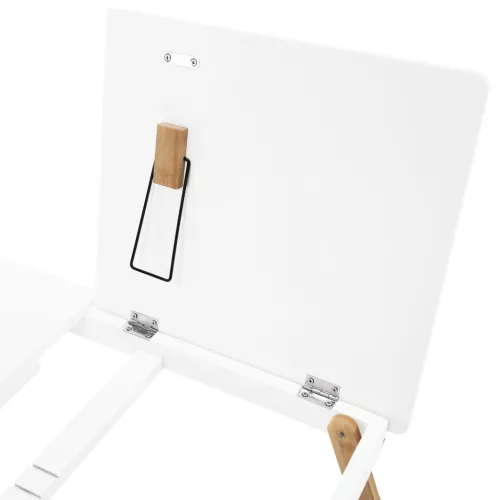 Notebook asztal/táblagép tartó, fehér/természetes bambusz, MELTEN