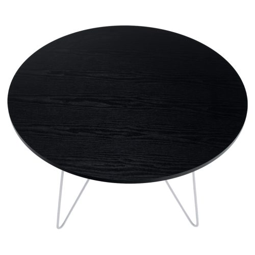 Dohányzóasztal, fekete  tölgy/fehér, MIKEL NEW