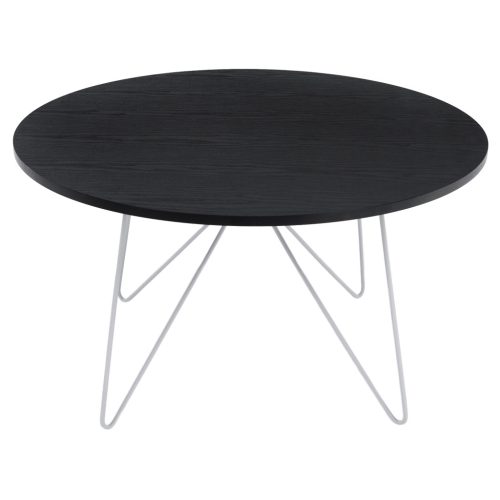 Dohányzóasztal, fekete  tölgy/fehér, MIKEL NEW