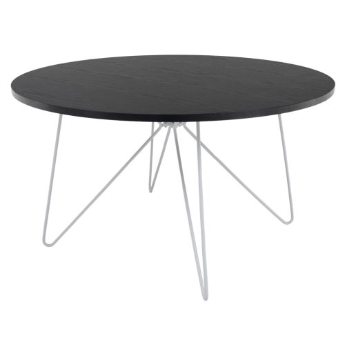 Dohányzóasztal, fekete  tölgy/fehér, MIKEL NEW