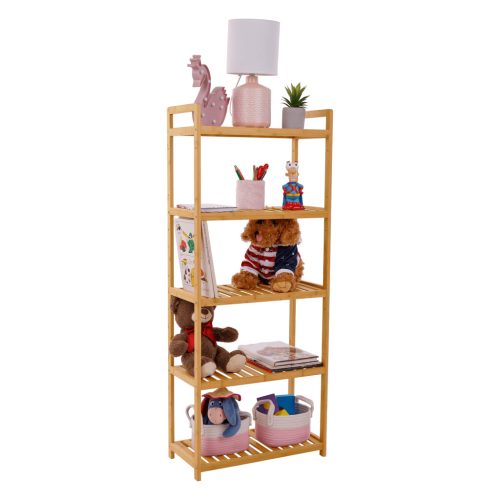 5 polcos polcállvány, természetes bambusz, FIORE TYP 3