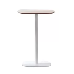 Bárasztal, tölgy/fehér, MDF/fém, átmérő 60 cm, HARLOV