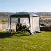 Kerti pavilon sátor, 3,9x2,5x3,9m, zöld/fehér, RINGE TYP 1+6 oldal