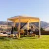 Kerti pavilon sátor, 3,9x2,5x3,9m, bézs/fekete, RINGE TYP 2+6 oldal