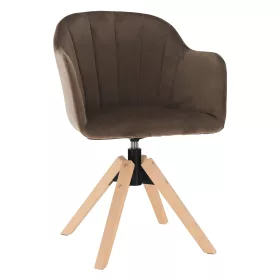   Forgószék, Velvet szövet, szürkésbarna taupe/bükk, DALIO