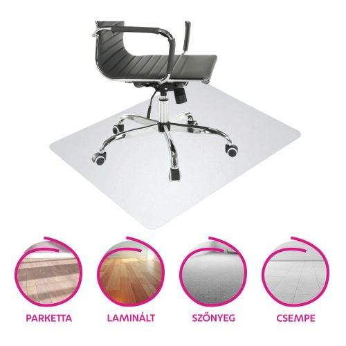 Védőalátét a szék alá, átlátszó, 120x120 cm, 0,8 mm, ELLIE NEW TYP 8