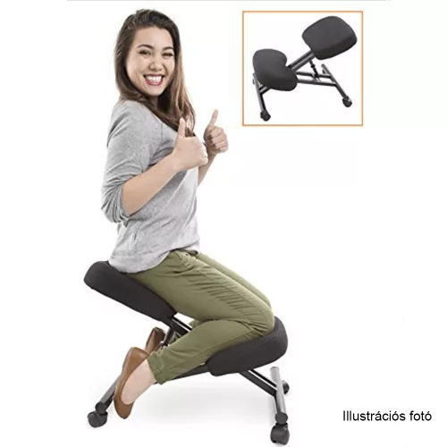 Ergonomikus térdelőszék, rzöld/bükkfa, GROCO
