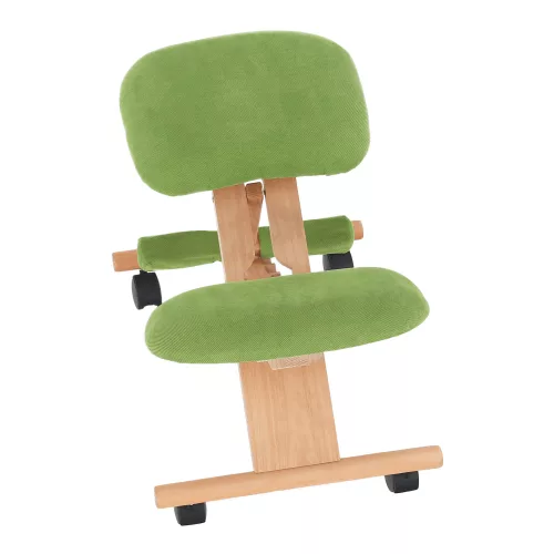 Ergonomikus térdelőszék, rzöld/bükkfa, GROCO
