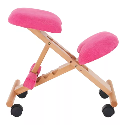 Ergonomikus térdelőszék, rózsaszín/bükkfa, GROCO