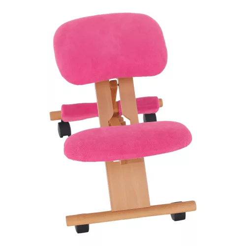 Ergonomikus térdelőszék, rózsaszín/bükkfa, GROCO