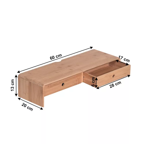 Monitor állvány, bambusz, természetes, ELARO TYP 2