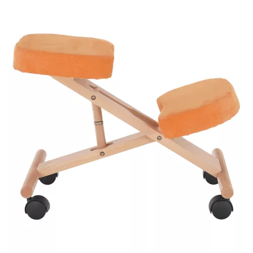 Ergonomikus térdelőszék, narancs/bükkfa, FLONET