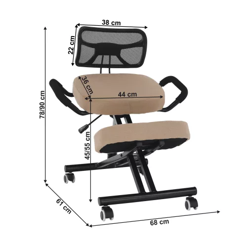 Ergonomikus zsámoly, bézs/fekete, RUFUS
