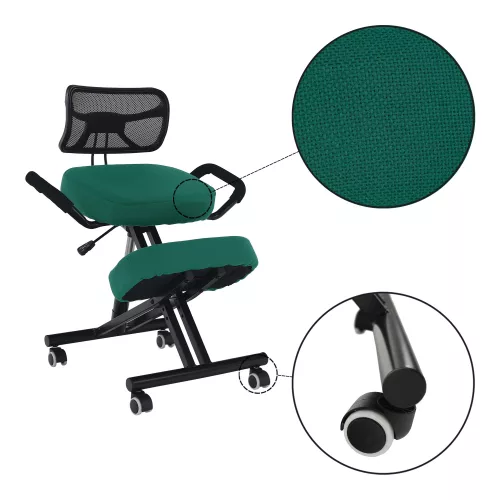 Ergonomikus zsámoly, zöld/fekete, RUFUS