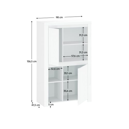 Polcállvány 2D, fehér fényes, LINDY