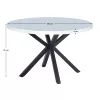 Étkezőasztal, fehér matt/fekete, átmérő 120 cm, MEDOR