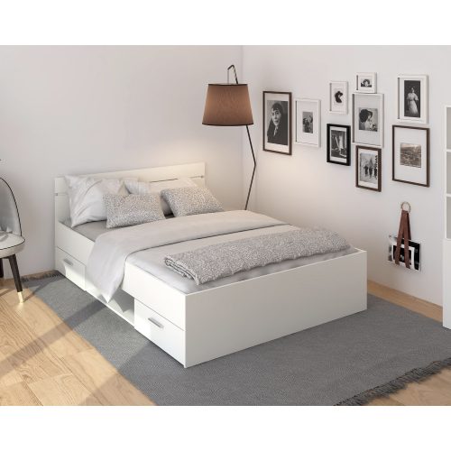 Ágykeret, 140x200, fehér, MICHIGAN NEW