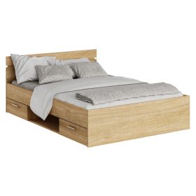 Ágykeret, 140x200, sonoma tölgyfa, MICHIGAN NEW