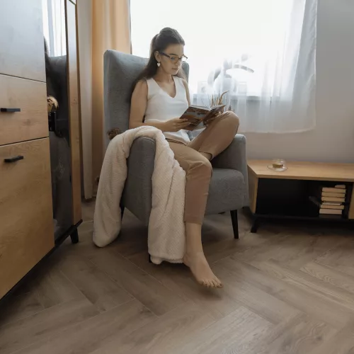Füles fotel, szürke/fekete, SAMY