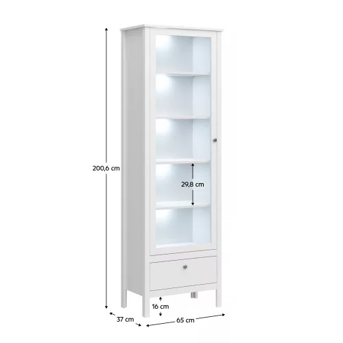 Vitrin 1W1S, fehér, OLJE