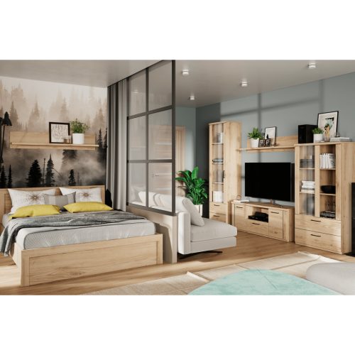 Ágy, 140x200, navarra tölgy, DORSI