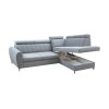 Kinyitható ülőgarnitúra, világosszürke, jobbos, KORIO L