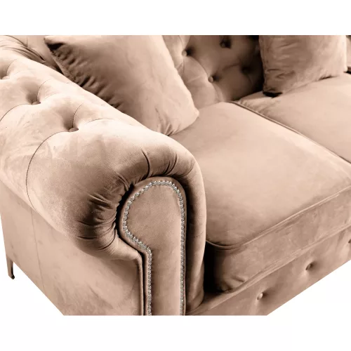 Luxus 2-es ülés, világosbarna Velvet szövet, ROMANO