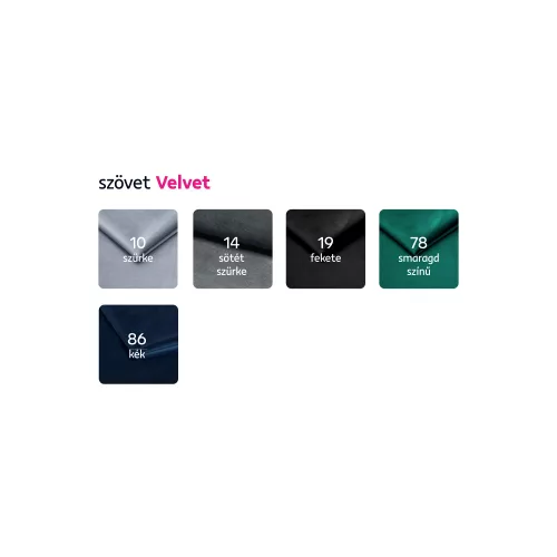 Luxus 3-as ülés, világosszürke Velvet szövet, ROMANO