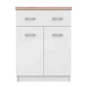 Komód 2D1S/60, fehér/sonoma tölgy, TOPTY TYP 41