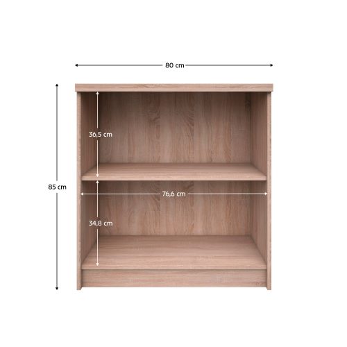 Alacsony nyitott polcos szekrény 80, sonoma tölgy, TOPTY TYP 28