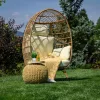 Rattan fotel, természetes/fekete/bézs, KARMEN