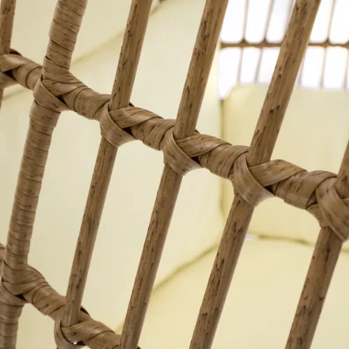 Rattan fotel, természetes/fekete/bézs, KARMEN