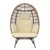 Rattan fotel, természetes/fekete/bézs, KARMEN