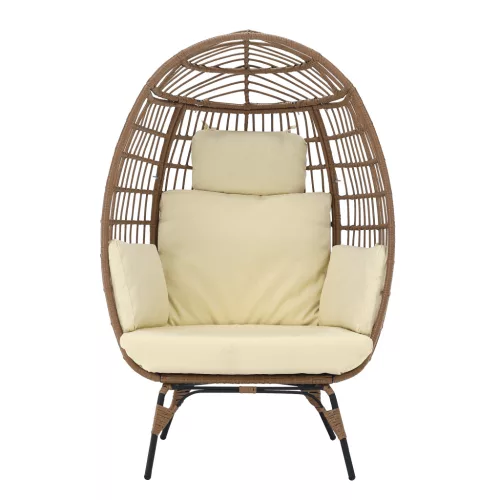 Rattan fotel, természetes/fekete/bézs, KARMEN