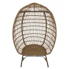 Rattan fotel, természetes/fekete/bézs, KARMEN